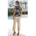 034354 - Blusa Manga Curta Ramany Estampada